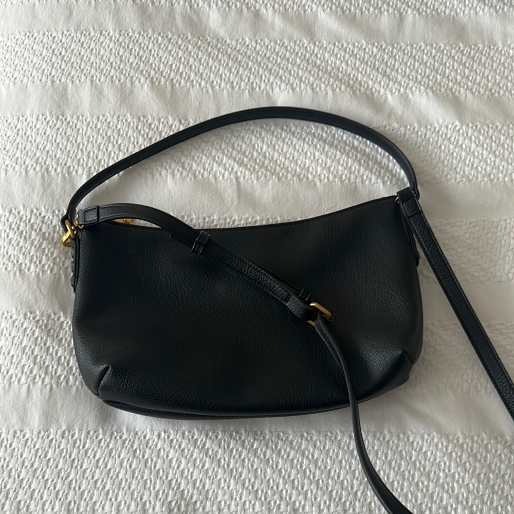 Style and Co Black Faux Leather Shoulder Bag